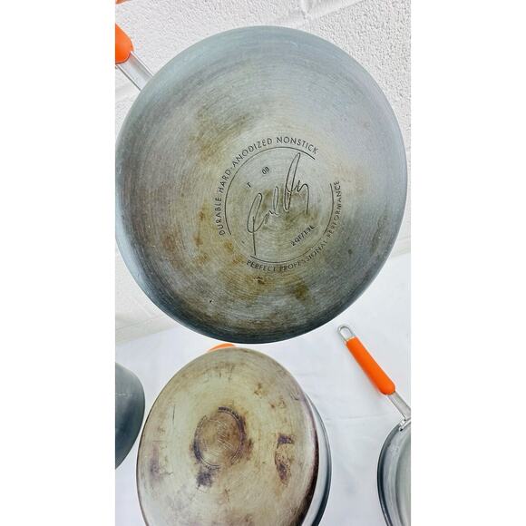 Rachael Ray Brights Hard Anodized Cookware Set Non-Stick Set Of 4 - Picture 12 of 13